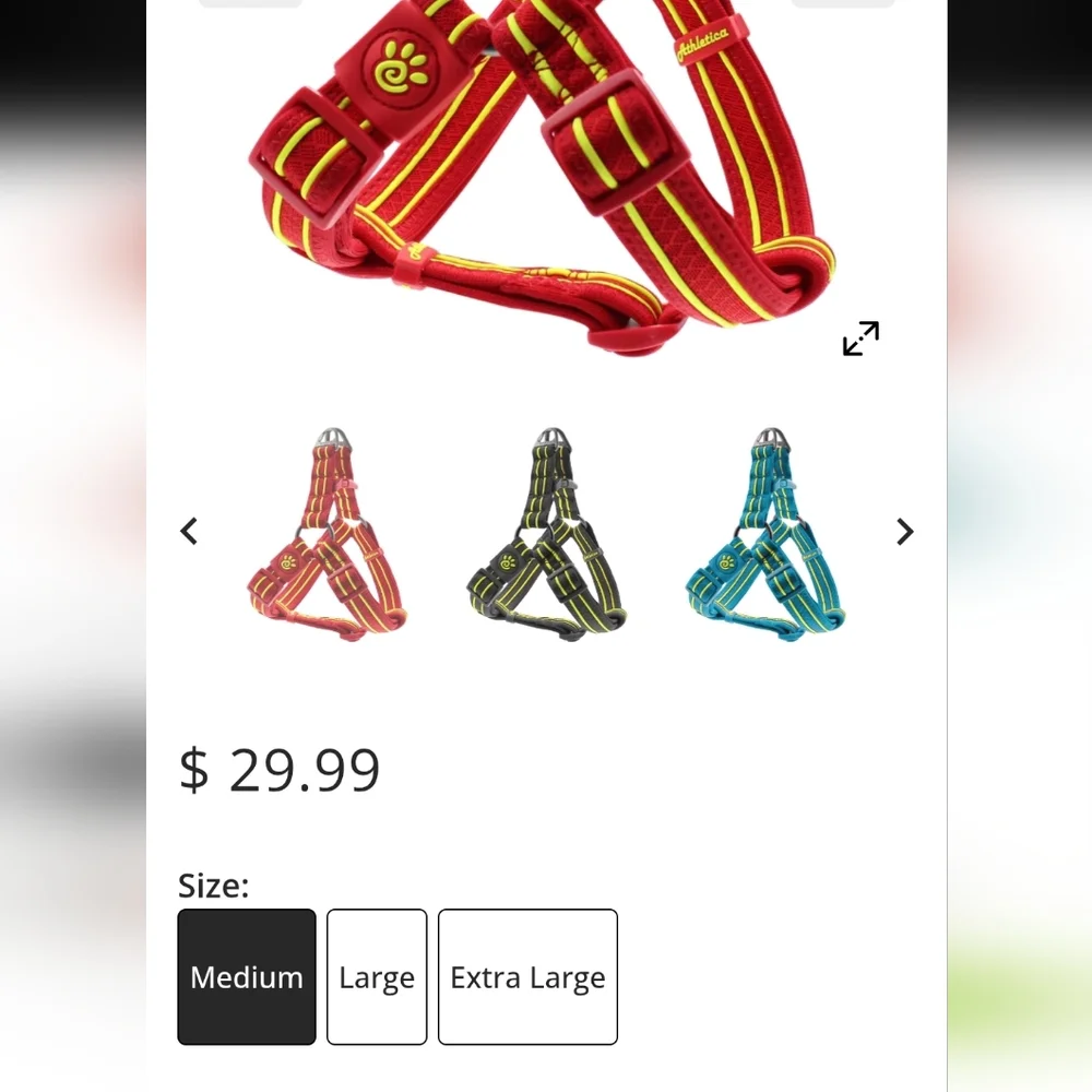 DOCO Step-in Dog Harness~Mesh~Solar~Breathable~Tri Glide~Metal Ring~Med